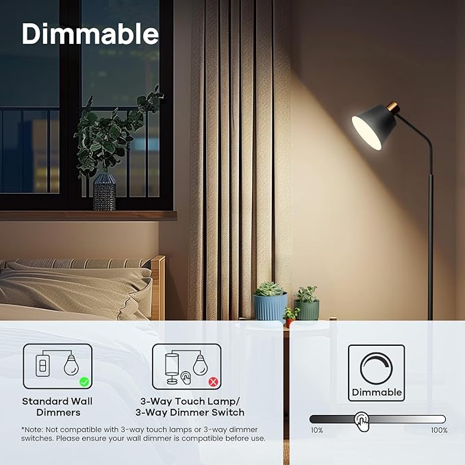 Consciot A19 LED Light Bulbs Dimmable,60W Equivalent,3000K Warm White,9W 800 Lumens,E26 Standard Base,UL Listed,Lighting for Bedroom Living Room Home Office,12 Packs