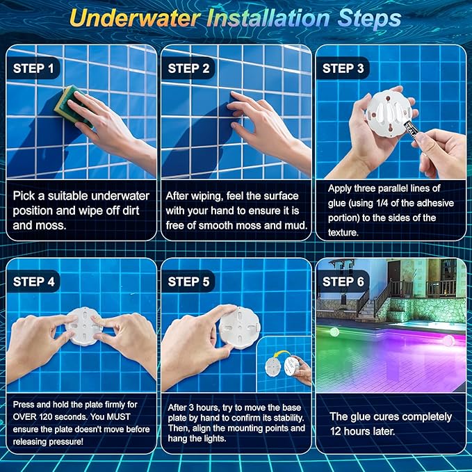 YiaMia Rechargeable Pool Lights with Remote, 2 Pack IP68 Waterproof Submersible LED Lights for Above Ground & Inground Pools, Bath, Shower, Party Decoration, Spas, Aquariums