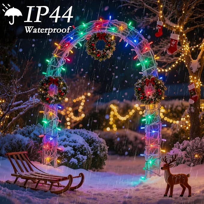 132FT 400 LED Christmas Tree Lights, Bright Multicolor Outdoor Christmas String Lights for House, Fairy Lights with 8 Modes, Waterproof & Durable Indoor Outdoor Decor, Timer Included