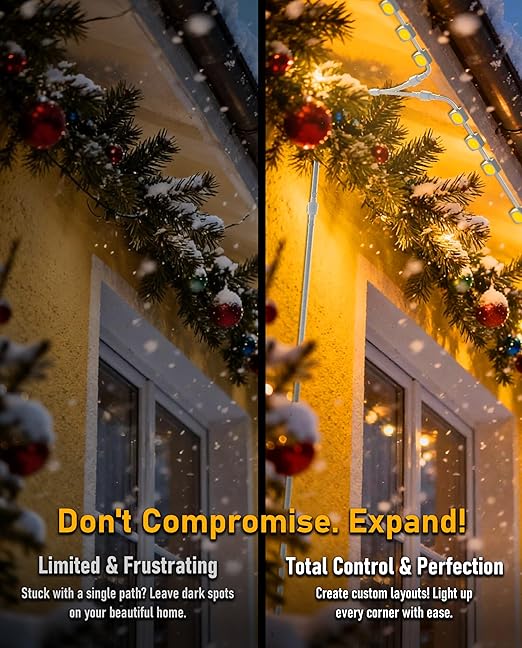 10FT Extension Cable for Eufy Permanent Outdoor Lights E22, IP68 Waterproof Extension Cord, 10 FT Outdoor Light Cable for Christmas Halloween Holiday, Permanent Landscape Lighting, Patio & Roof Decor
