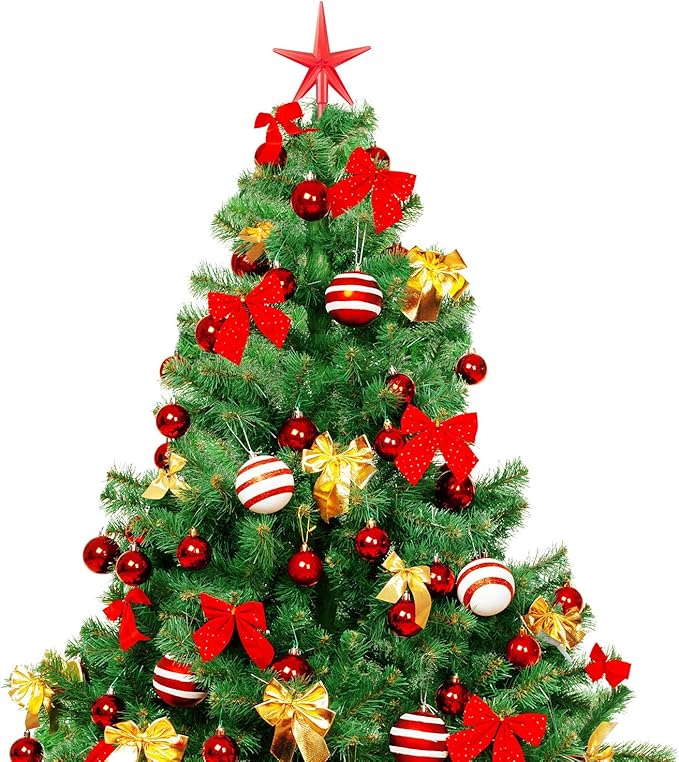 WILLBOND 30 Pieces Ceramic Christmas Tree Replacement Lights Ornaments Ceramic Christmas Stars Tree Topper Plastic Star Replacement Light Decorations, 3 Colors