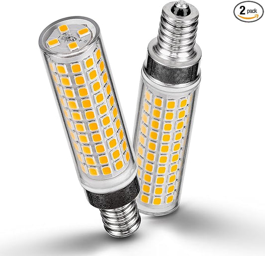 E12 100 Watt LED Candelabra Bulbs Equivalent C7,2700K Warm White,1200 lm T6 E12 12W LED Candle Bulbs for Ceiling Fan Chandelier Pendant Lighting Salt Lamp,Non-dimmable,2 Pack
