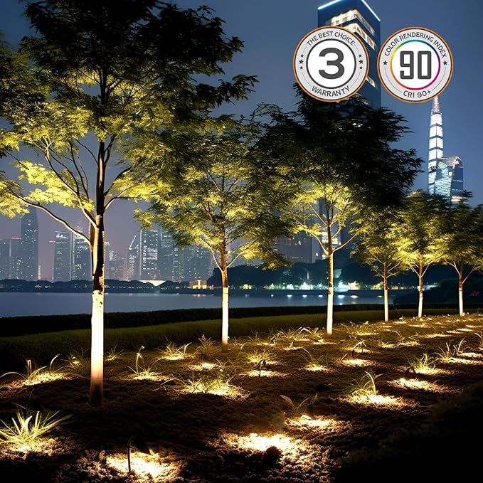 6W LED Landscape Lights, 120V Well Lights IP68 Waterproof 5500k Cool White Outdoor In-Ground Lights for Yard, Garden Patio, Pathway, 12 Pack
