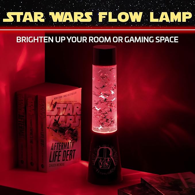 Star Wars Glitter Flow Lamp Night Light, Bedroom Décor Mood Light, 33 cm