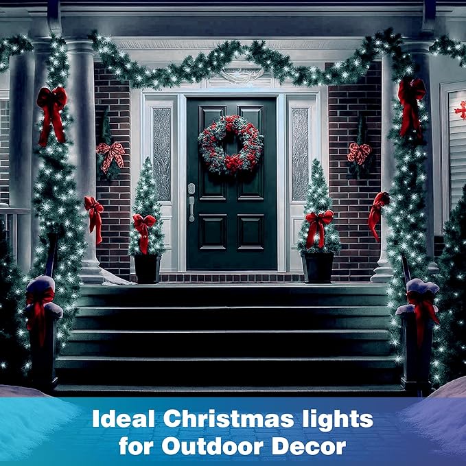 Christmas Lights 800 LED 264 FT, IP67 Waterproof Christmastree Lights with 8 Modes, Remote Control 3 Timers & Memory Function Xmas Decorations for House and Holiday (Cool White)