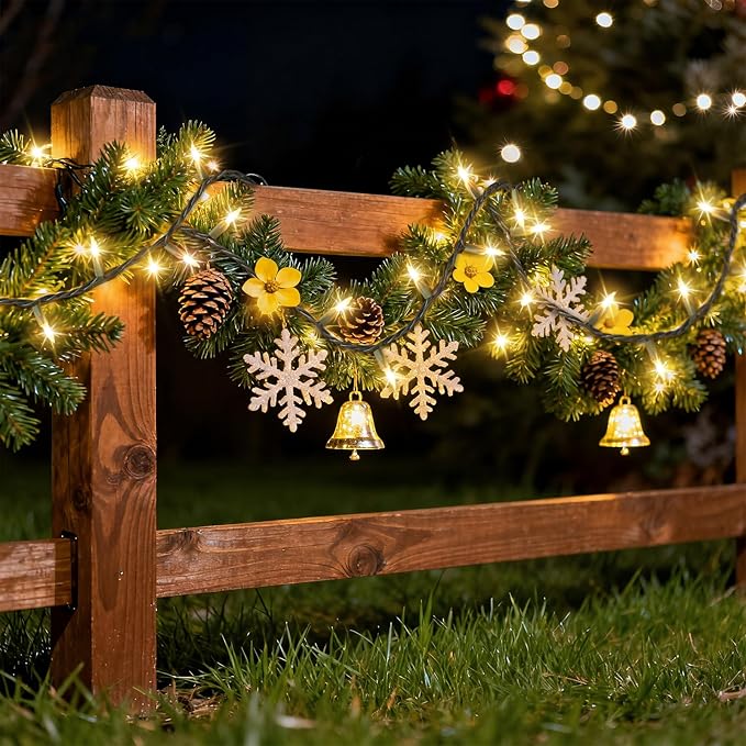 Christmas Lights 100 Count Clear Mini Lights Green Wire UL Certified Connectable Warm White String Lights for Christmas Decor (100 Count 21FT)