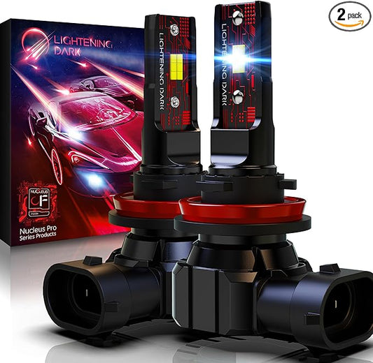H11 Light Bulb, H8 H9 H11 Fog Bulbs 6500K Xenon White Extremely Bright Wireless Fanless (Pack of 2)