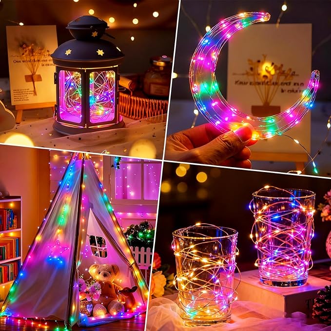 ZNYCYE 10 Pack 10 ft 30 LED Mason Jar String Lights 8 Modes with Timer Waterproof Fairy Lights Upgraded Battery（Included Operated for DIY Wedding Party Mason Jar Christmas Decorations (Multi-Color)