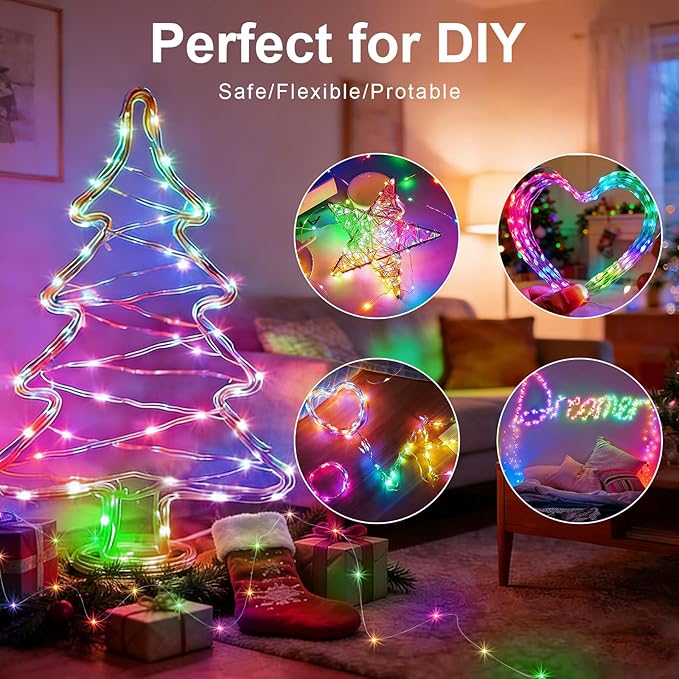 AIKEI 6 Pack LED Fairy Lights with Timer Battery Operated, Mini String Lights with Remote Waterproof 7ft 20 Led Firefly Starry Lighting for Wedding Party Bedroom Garden Christmas Decoration Colorful