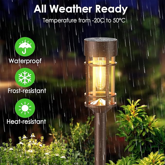 Mancra 8 Pack Solar Outdoor Lights, Bright Up to 10 Hrs Solar Lights Outdoor Waterproof Garden Decor for Patio Lawn Yard and Landscape