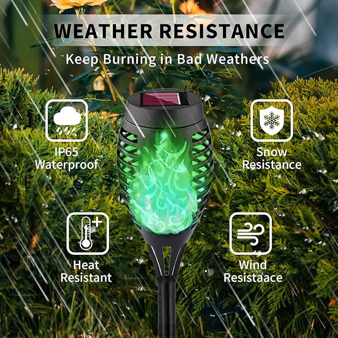 Swingers Solar Lights Outdoor,Halloween Solar Torch Lights with Flickering Flame,Waterproof Outdoor Garden Lights for Outside Patio Pathway Yard Decorations(12, Green)