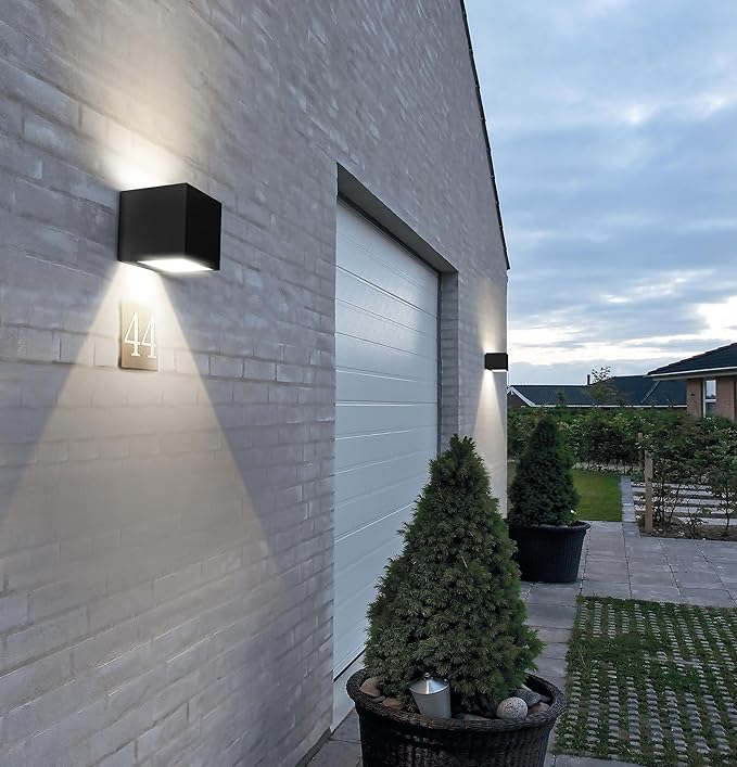 Solar Lights, 2pcs Up and Down Solar Wall Lights Outdoor Waterproof, 4000K 700LM Cube Design Dusk to Dawn Solars Outdoor Light for Outside Porch Pergola Patio Yard Decor