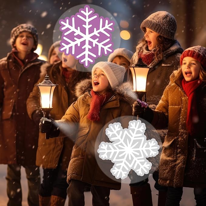 Tuanse 36 Pcs Snowflake Finger Lights, Glow in The Dark Party Favors Bulk for Kids, Winter Princess Birthday Supplies, Light up Finger Lights for Prizes, Piñata Stuffers and Party Decorations