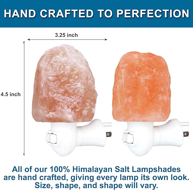 Himalayan Rock Salt Lamp Night Light Natural Hand Carved Pure Authentic Pink Salt Crystals from Pakistan use in Bedroom Family Room Hallway Office by My Perfect Nights