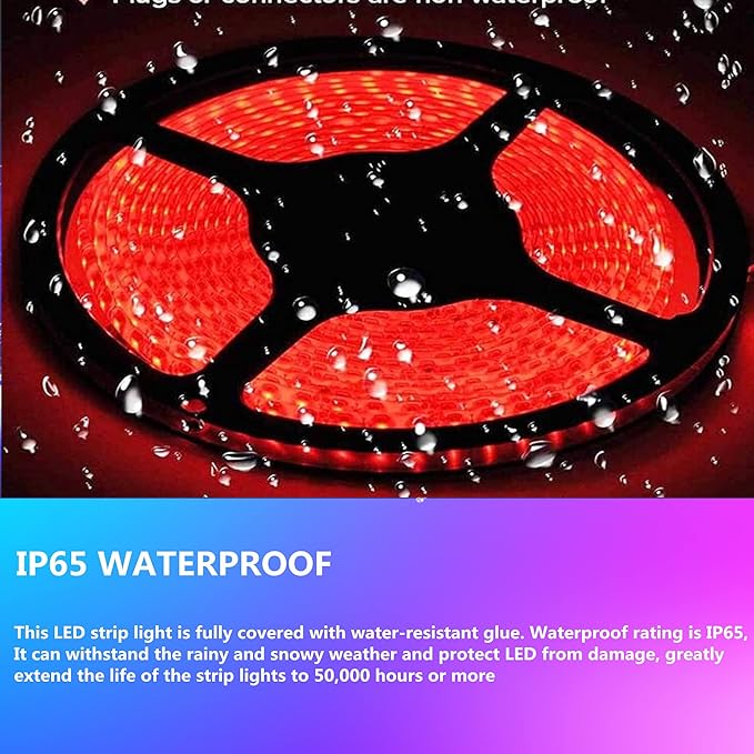 LED Boat Strip Lights, 32.8FT Marine Pontoon Led Lights, Waterproof Boat Interior Light, Under Gunnel Lights, Boat Deck Light, Night Fishing Lights, Good for Pontoon Bass Fishing Yacht Kayak (Red)