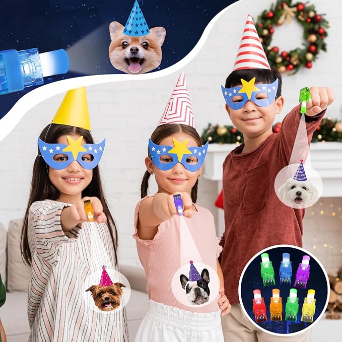 36Pcs Dog Themed LED Finger Lights Puppy Party Favors Glow in the Dark Light Up Finger Lights Toys Bulk for Birthday Party Favors Treasure Box Goodie Bag Stuffer Birthday Gifts Classroom Prize