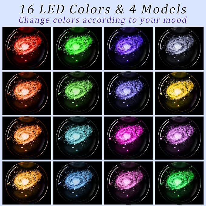 3D Galaxy Crystal Ball Night Light with Remote Upgraded 3.15 Inch Galaxy Planets Glass Ball Lamps with 16 Color LED Wooden Base for Birthday, Astronomy Space Universe Gifts for Boys Girls