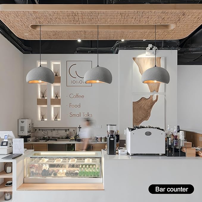 11.8 inch Wabi Sabi Pendant Light Modern Japanese Ceiling Fixture for Dining Room Kitchen Island Hallway, Gray E26 Base Hanging Lamp (30cm/11.8in)