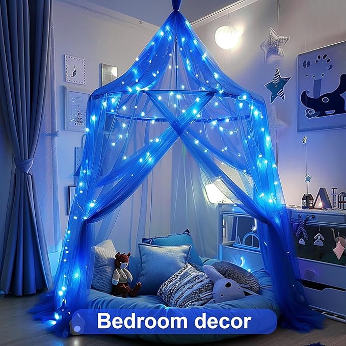 JMEXSUSS 2 Pack Fairy Lights Battery Operated, Total 200 LED 66ft Blue String Lights Waterproof with Remote Timer, Blue Christmas Lights for Bedroom Indoor Outdoor Wedding Party Xmas Tree Decor