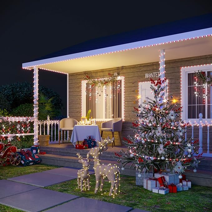RGB Strip Lights with IR Remote Control, 12FT RGB LED Outdoor Rope Lights, Waterproof Neon LED Lights Hoilday Preset 500+ Colors for Bedroom Living Room Patio Christmas Decor (12ft)