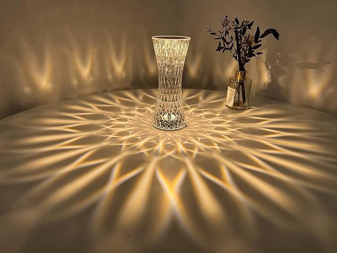 MIFXIN Crystal Table Lamp RGB 16 Colors Changing Remote Control Diamond Crystal Lamp USB Charging Touch Light Decorative Acrylic LED Desk Lamp for Bedroom Living Room Dinning Table Decor