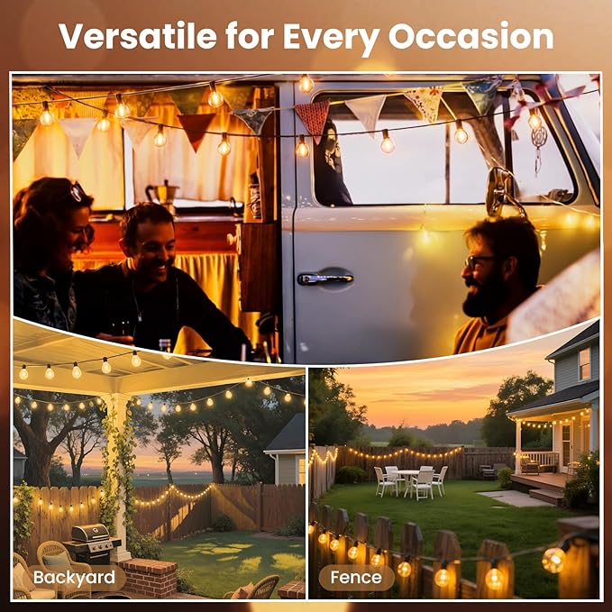 RTTY Outdoor String Lights 240 ft, 2 Pack 120 ft G40 Led Patio Lights with 62pcs Bulbs,Shatterproof Waterproof Connectable Hanging for Porch Cafe Bistro Backyard Gazebo Balcony Deck Party