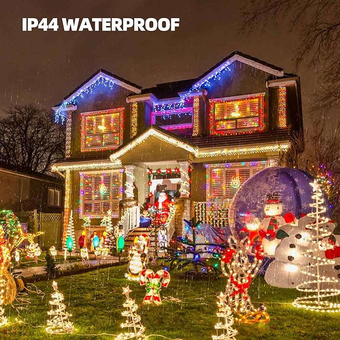 TW SHINE Battery Operated Christmas Lights, 4 Pack Total 200 LED 64 FT Battery Operated String Lights with 8 Modes, Xmas Light for Outdoor Indoor Wedding Party Home Decorations, Warm White