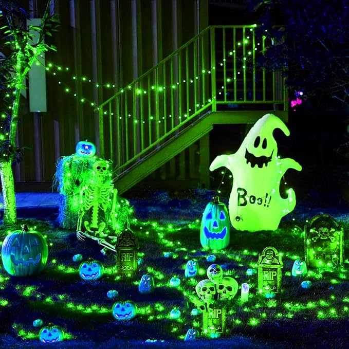 Green St. Patrick's Day Fairy Lights Decorations, 33ft Super Bright 100 LED Connectable String with 8 Modes for Indoor Outdoor Patio, Yard, Balcony, Christmas & Party Décor (Black Wire – Green)