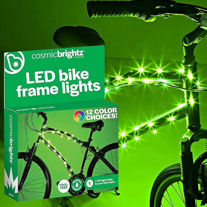 Brightz CosmicBrightz LED Bike Frame Rope Light - 6.5-Foot String Rope - Battery-Powered with On/Off Switch - Ultra Bright Color Keeps Your Ride Fun and Safe for Kids, Teens, & Adults