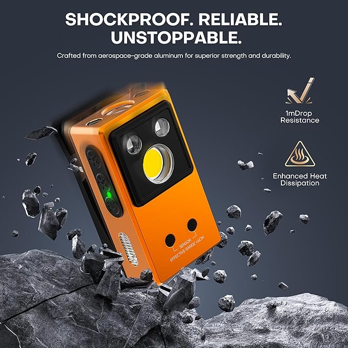 U V EDC Flashlight Rechargeable Clip on RGB Light with 4 Light Sources Flashlights,14 Modes USB-C Charging Magnetic Waterproof Flash Light with Gesture Sensor for Working,Cycling,Emergency,Signaling