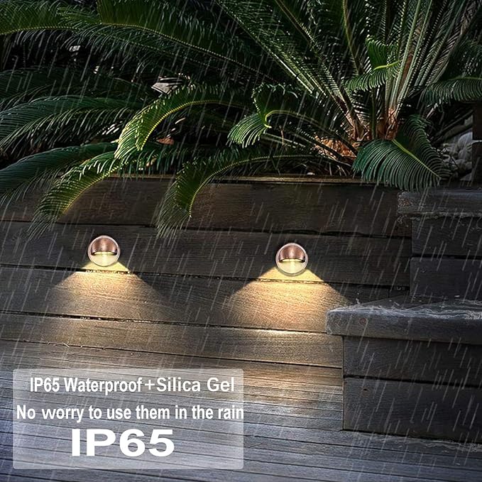 Low Voltage LED Deck Lighting Kits with Transformer, 10 Pack IP65 Waterproof Outdoor Recessed Wall Patio Stairs Step Garden Yard Decorations Landscape Lights (Warm White, Bronze)