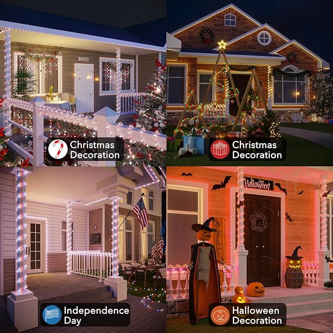 RGB Smart IC Strip Lights with APP Control, 33FT RGB+IC LED Color Changing Rope Lights Outdoor, Waterproof Neon LED Music Sync Flexible Tube Light for Bedroom Living Room Patio Christmas Hoilday