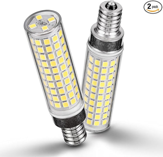 E12 100w LED Bulbs Equivalent C7,4000K Natural White,1200 lm T6 E12 12W LED Candle Bulbs for Candelabra Ceiling Fan Chandelier Pendant Lighting Salt Lamp,Non-dimmable,2 Pack