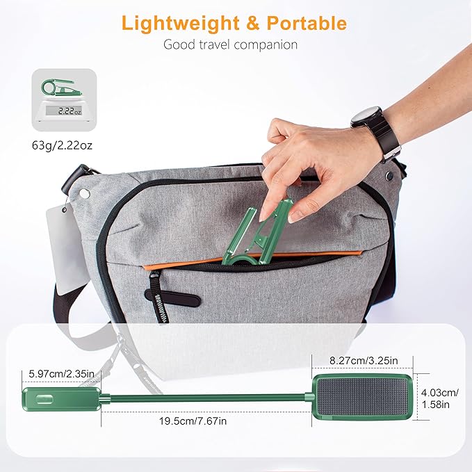 Gritin 9 LED Rechargeable Book Light for Reading in Bed - Eye Caring 3 Color Temperatures,Stepless Dimming Brightness,80 Hrs Runtime Small Lightweight Clip On Book Reading Light for Studying-Green