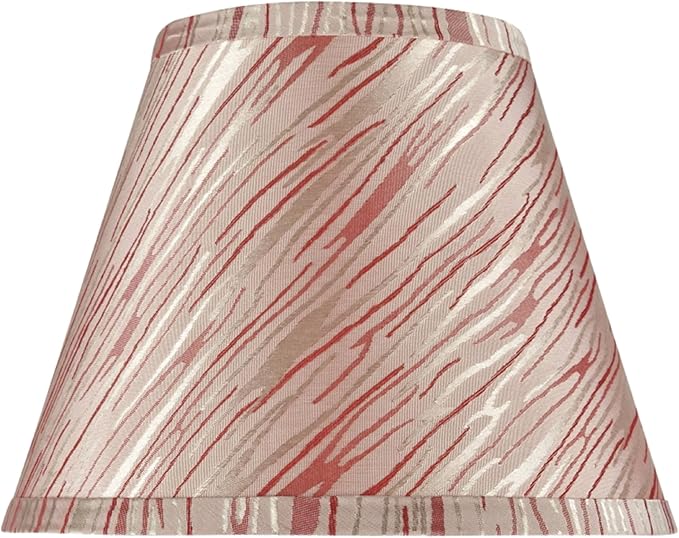 Aspen Creative 32176A Transitional Hardback Empire Shape Spider Construction Lamp Shade in Off-White with Red Striping, 9" wide (5" x 9" x 7")