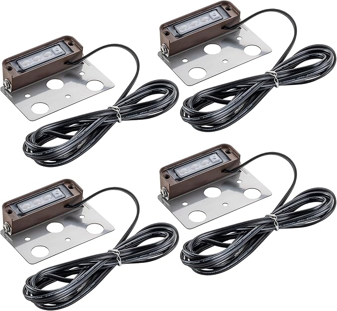 LED Outdoor Step Lights, 12V Low Voltage Landscape Lighting, 2W Adjustable Color Temperature 2700K 3000K 4000K 5000K 6500K Paver Lights, 4 in. Waterproof Retaining Wall Lights, 4-Pack