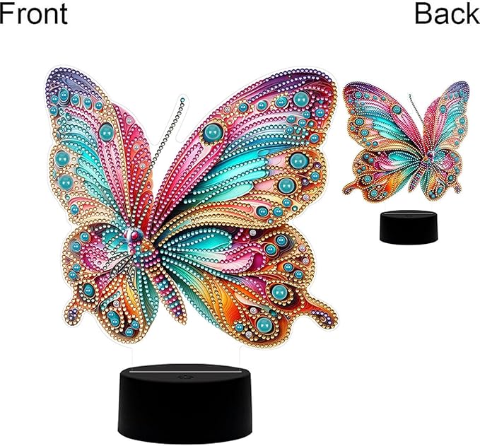 Butterfly Diamond Art Painting Night Light,Diamond Art Painting Kits Desktop Touch Lamp Ornaments for Tabletop Decor Diamond Art Accessories for Adult Beginner Bedrooms Living Room