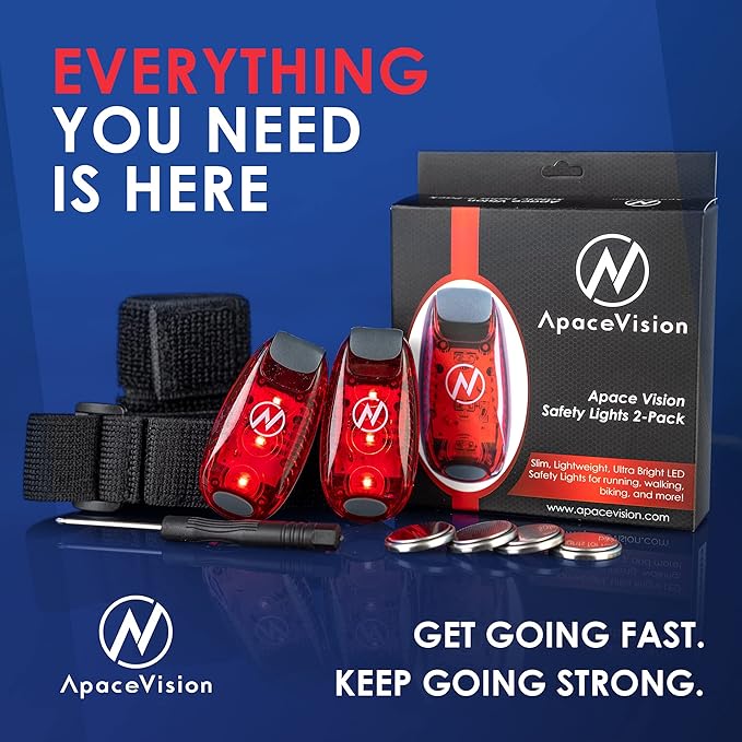 LED Safety Light (2 Pack) - Clip On Strobe/Running Lights for Runners, Dog, Bike, Walking, Boat, Kayak, Stroller and More - High Visibility Accessories for Your Reflective Gear, Bicycle