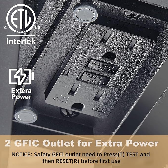 Porch Lights with GFCI Outlet with Remote,Dusk to Dawn Motion Sensor Outdoor Light, Upgraded 4 Lighting Modes Exterior Fixture Waterproof Outside Lights for House Patio Garage