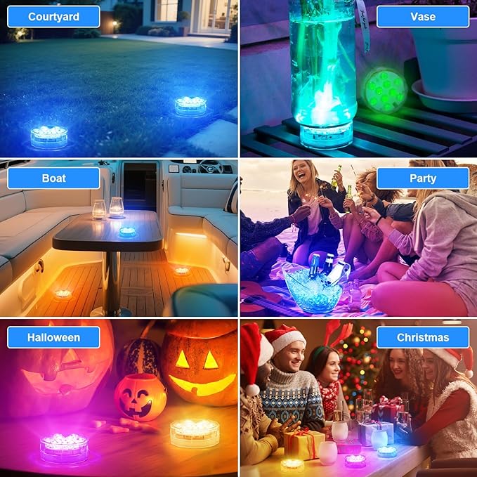 Creatrek Pumpkin Lights for Inside Pumpkin, 16 Color Changing Jack O Lantern Lights, Battery Operated JackoLantern Lights for Pumpkins Outdoor Halloween Party 3 Pack