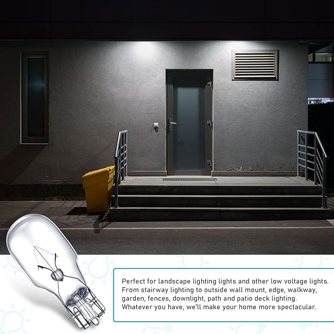 Riakrum T5 Landscape Light Bulbs 12 Volt 4 Watt Landscape Lighting Bulbs Low Voltage Wedge Base Replacement Lamp for Outdoor Garden Deck Yard(20 Pieces)