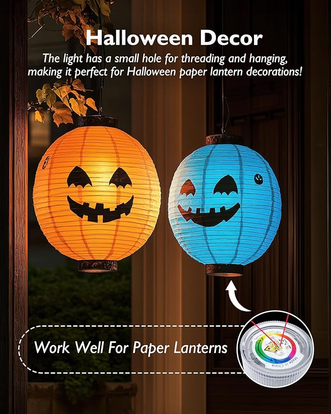 Homemory 10pcs Mini RGB Submersible LED Lights with 2Pack Remote, Multicolor Waterproof Small Tealight Candles Battery Operated Underwater Color Changing EFX Light for Vase, Halloween Lantern Decor