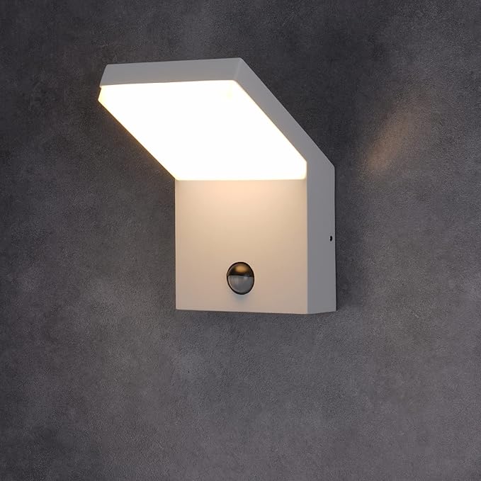 Motion Sensor Outdoor Wall Light Fixture 2 Pack LED Modern White Porch Light for Patio Garage Garden Doorway,IP54 Waterproof 100-240V 3000K