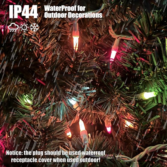 HISHINY Christmas Lights 100 Count Pastel Decorative Mini String Lights with White Wire for Outdoor Indoor Easter Decorations,Christmas,Wedding,Valentines Day Decor,UL Certified (21feet)
