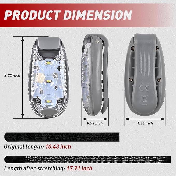 Nilight LED Safety Light 4PCS White Marine Navigation Bike Tail Lights Three Modes Waterproof Reflective Gear Clip On Flash Strobe Indicator Lamp for Night Boating Fishing Cycling Jogging