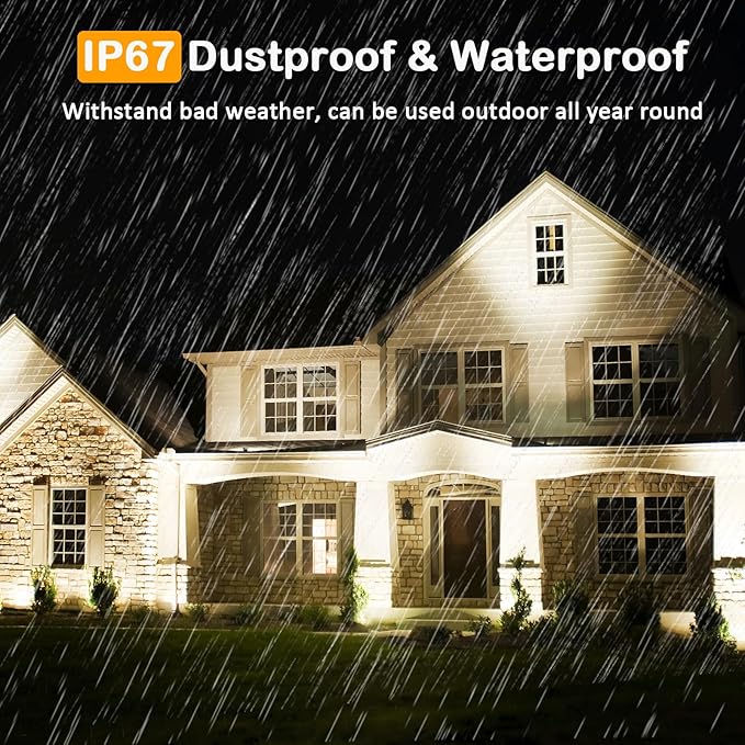 2 Pcs 4FT Wall Washer Light Bar, 72W Waterproof Outdoor Lighting, 4000K Natural White LED Lights, High Bright Wall Washer Lights Outdoor for Building Wall, Yard, Church, Batting Cage， 120V Plug in