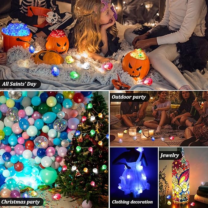 100Pcs Balloon Lights with Lanyard, Balloons Light for Party Decorations,Paper Lantern,Easter Eggs,Birthday Party,Halloween Christmas Decoration(Glow steadily Warm White)