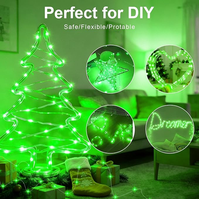 AIKEI 6 Pack LED Fairy Lights with Timer Battery Operated, Mini String Lights with Remote Waterproof 7ft 20 Led Firefly Starry Lighting for Wedding Party Bedroom Garden Christmas Decoration Green