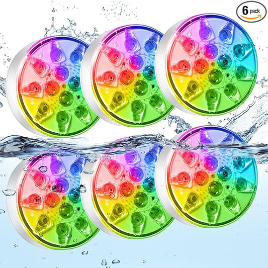 Upgraded Rechargeable Submersible LED Pool Lights with Remote,IP68 Waterproof Floating Pond Light,16 Colors Underwater Lights for Above Ground Pool,Hot Tub,Bath,Party,Vase Outdoor Decor