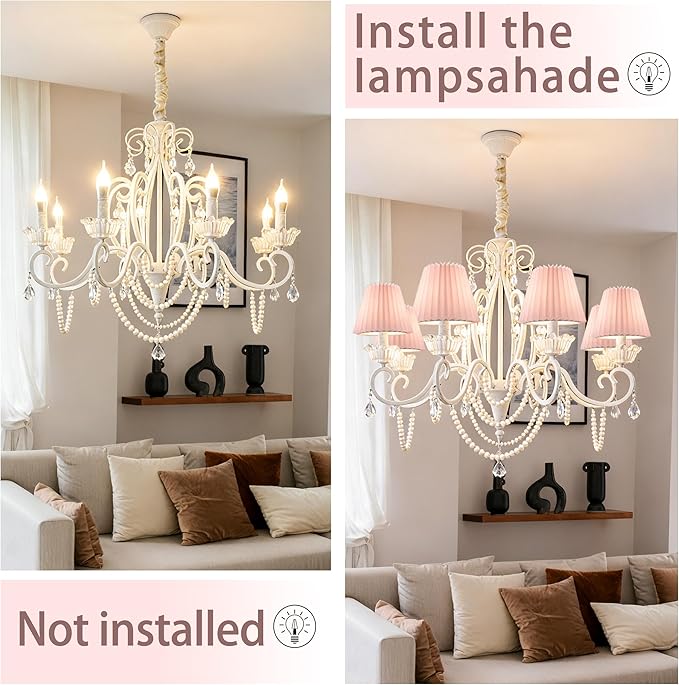 Small pleated lampshade chandelier shades set of 6. Lampshade for Wall Lamp.chandelier shades.small table lamps.For Cutting Edge bulbs.light bulb shade.chandelier light covers.4" X 5" X 6"
